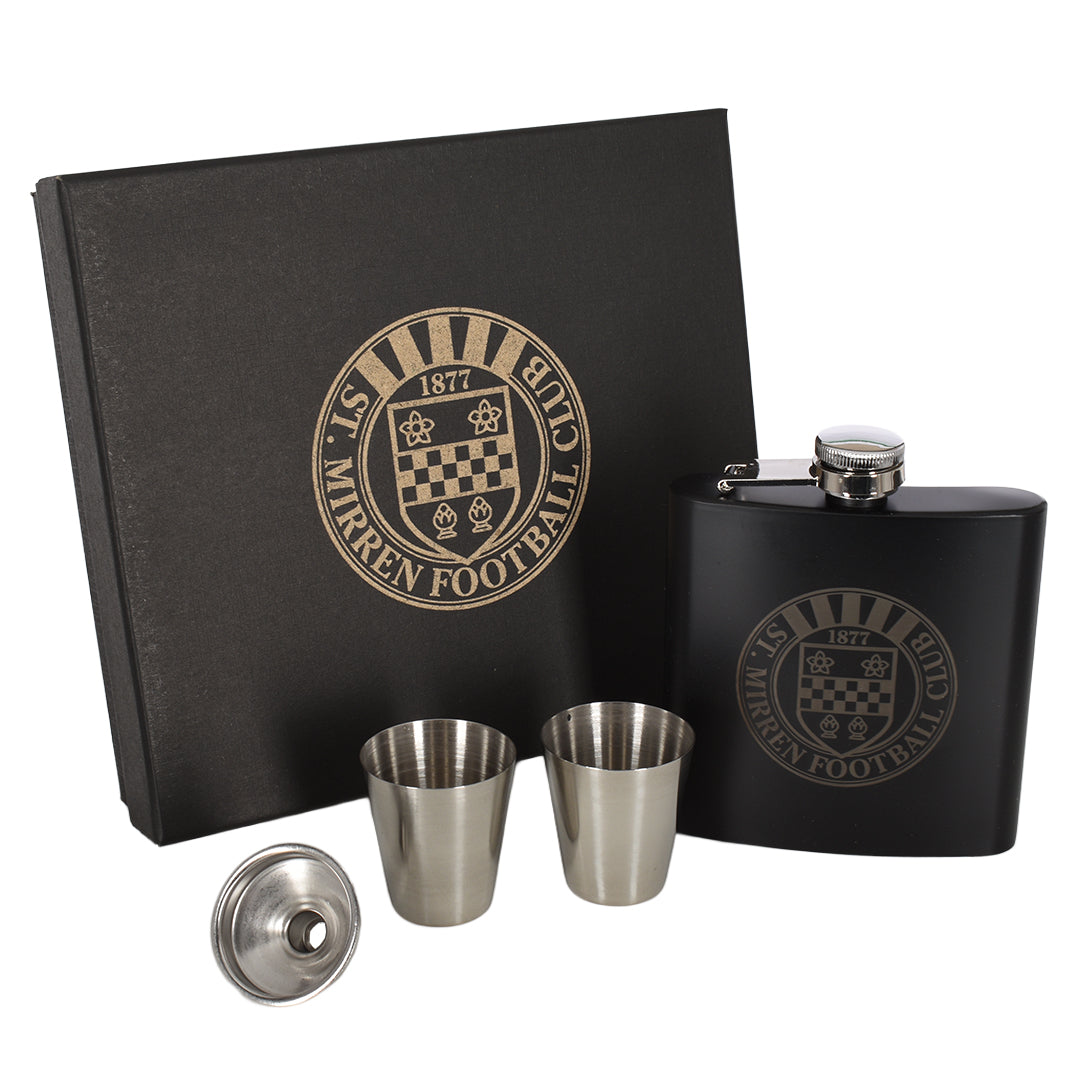 SMFC Stainless Steel 6oz Hip Flask Gift Set